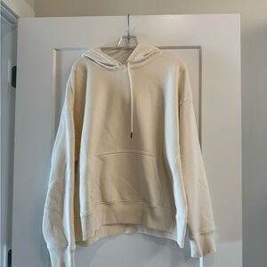 Cream Pullover Hoodie - Casual Sweatshirt